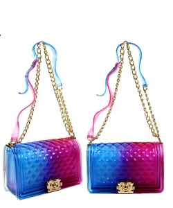 Fashion Handbag Jelly Crossbody Bag 7060PP BLUE/PURPLE
